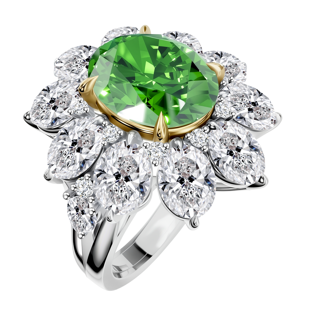 14K 6.57G Gold LGD Mounting Ring-Oval