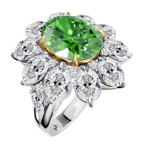 14K 6.57G Gold LGD Mounting Ring-Oval