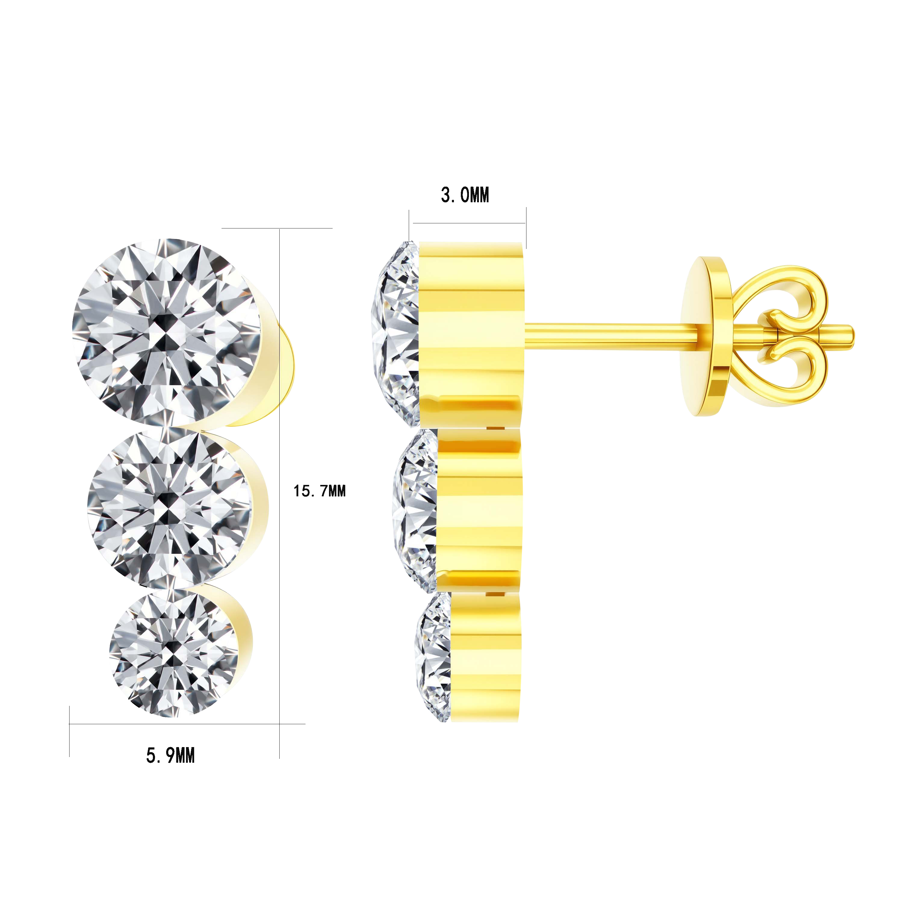 14K Gold 2.22G LGD Earrings