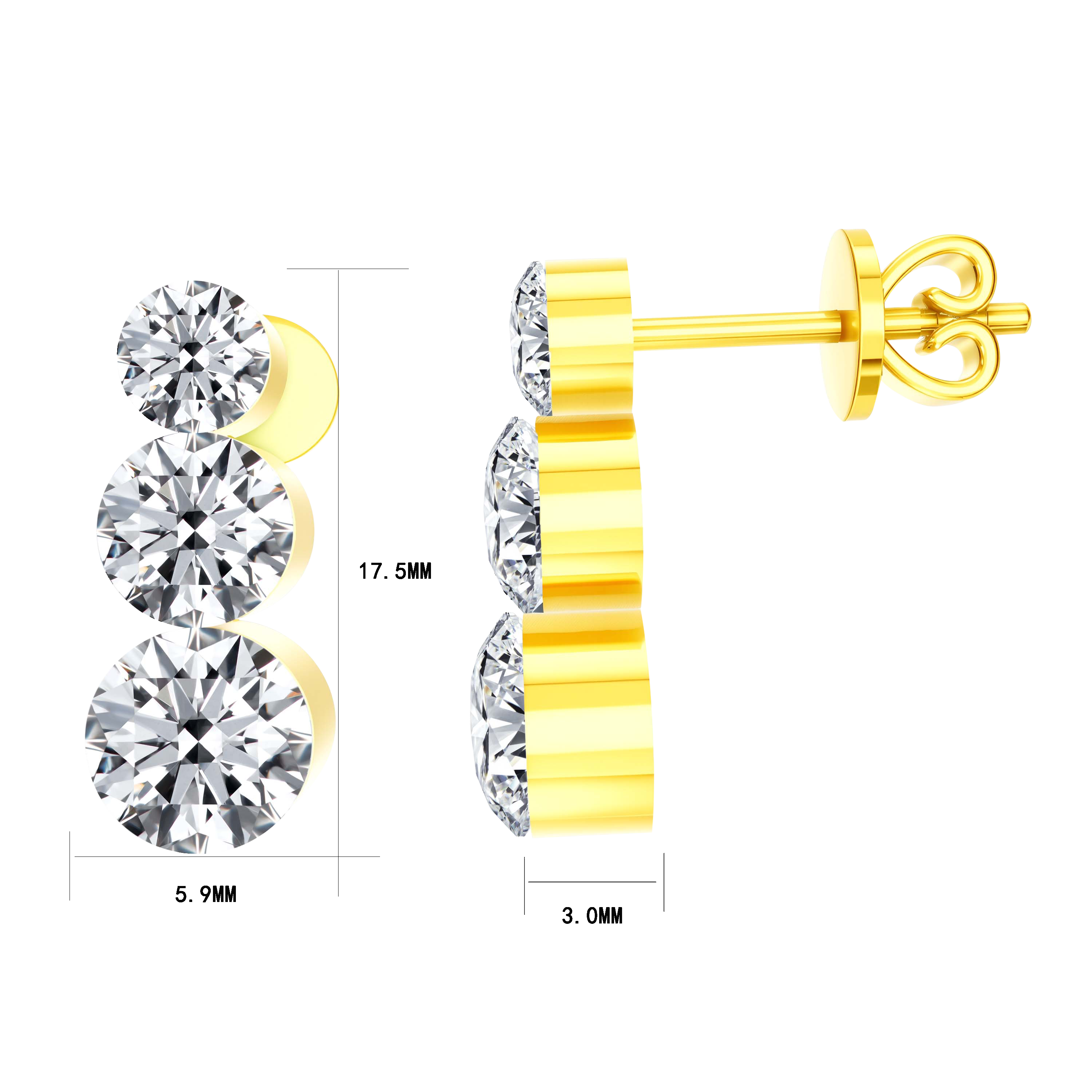 14K Gold 2.22G LGD Earrings
