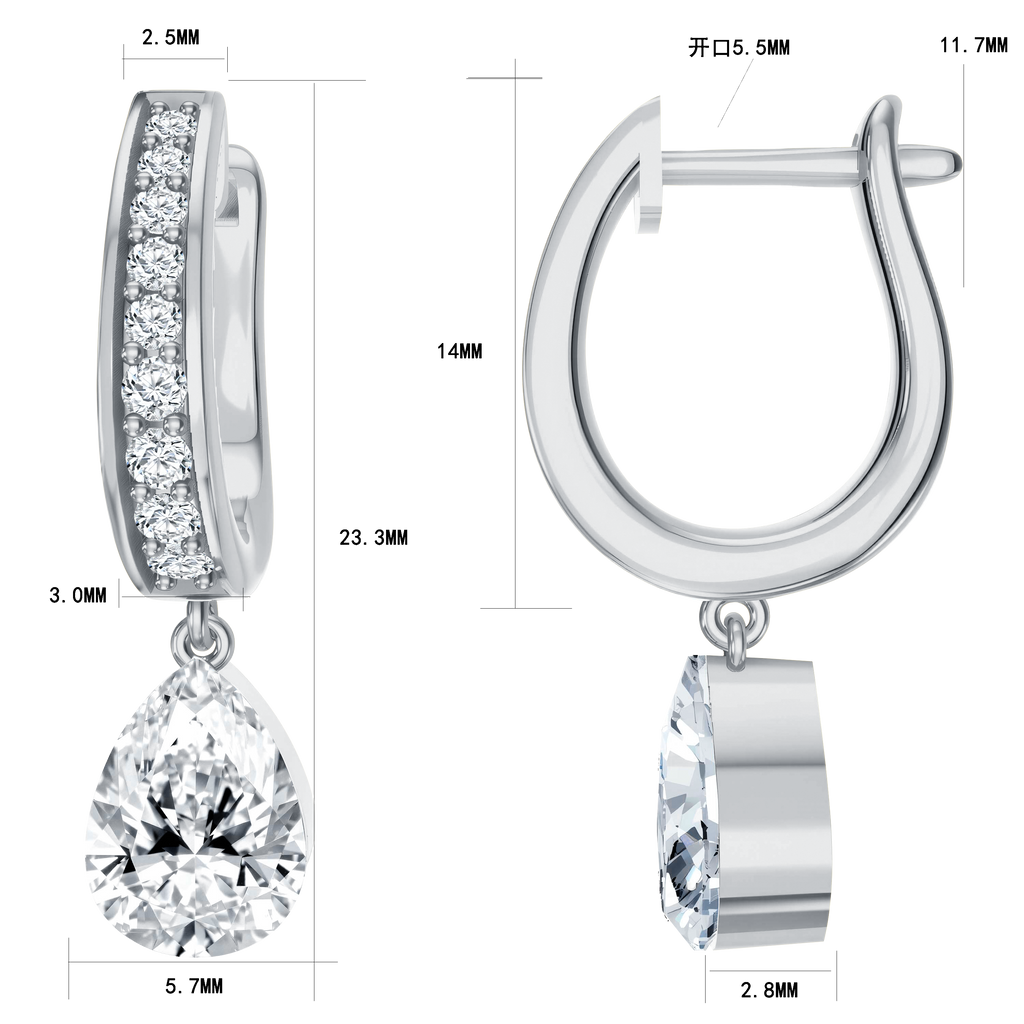 14KY Gold with Lab Diamond Earrings - Pearl