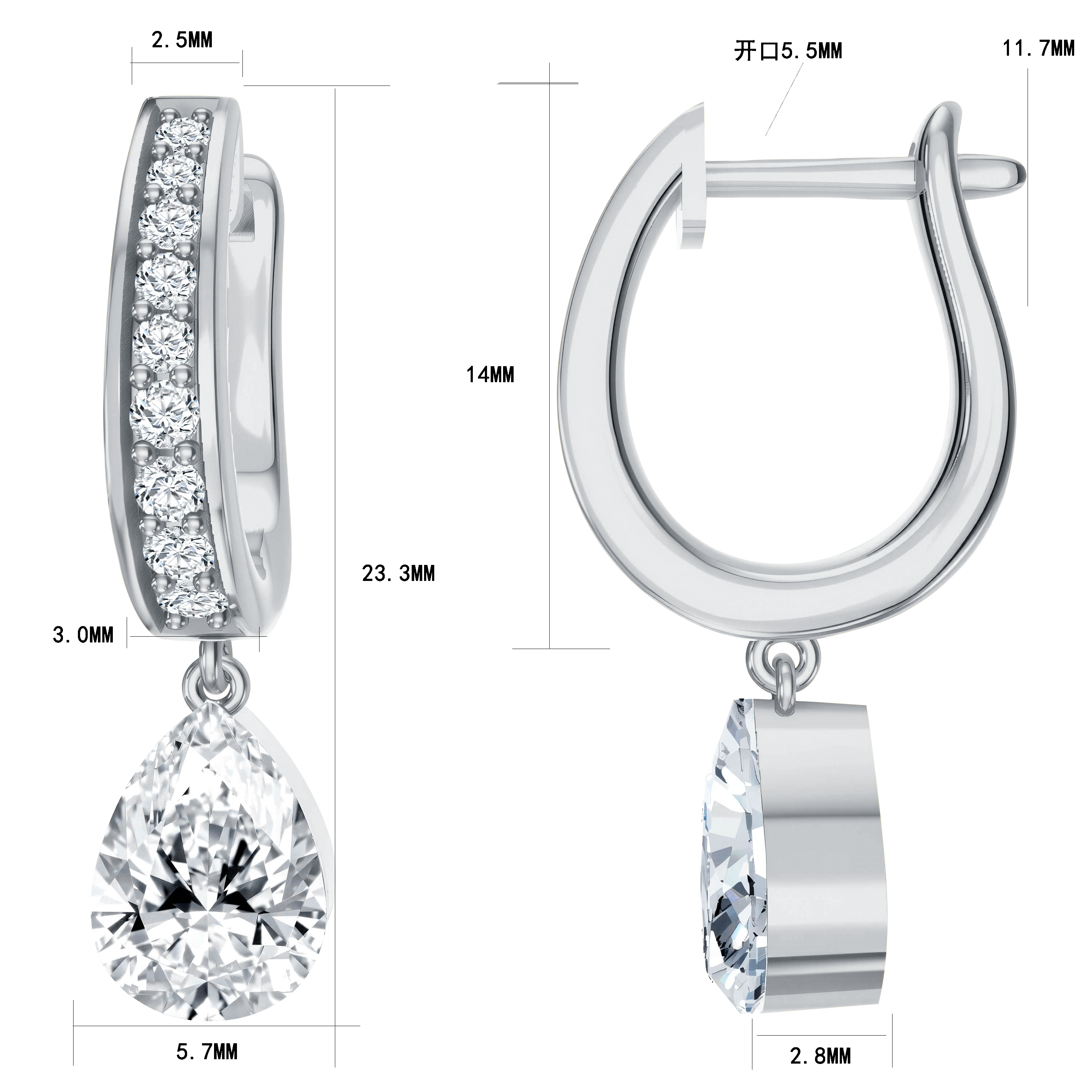 14K Gold 3.11G LGD Earrings