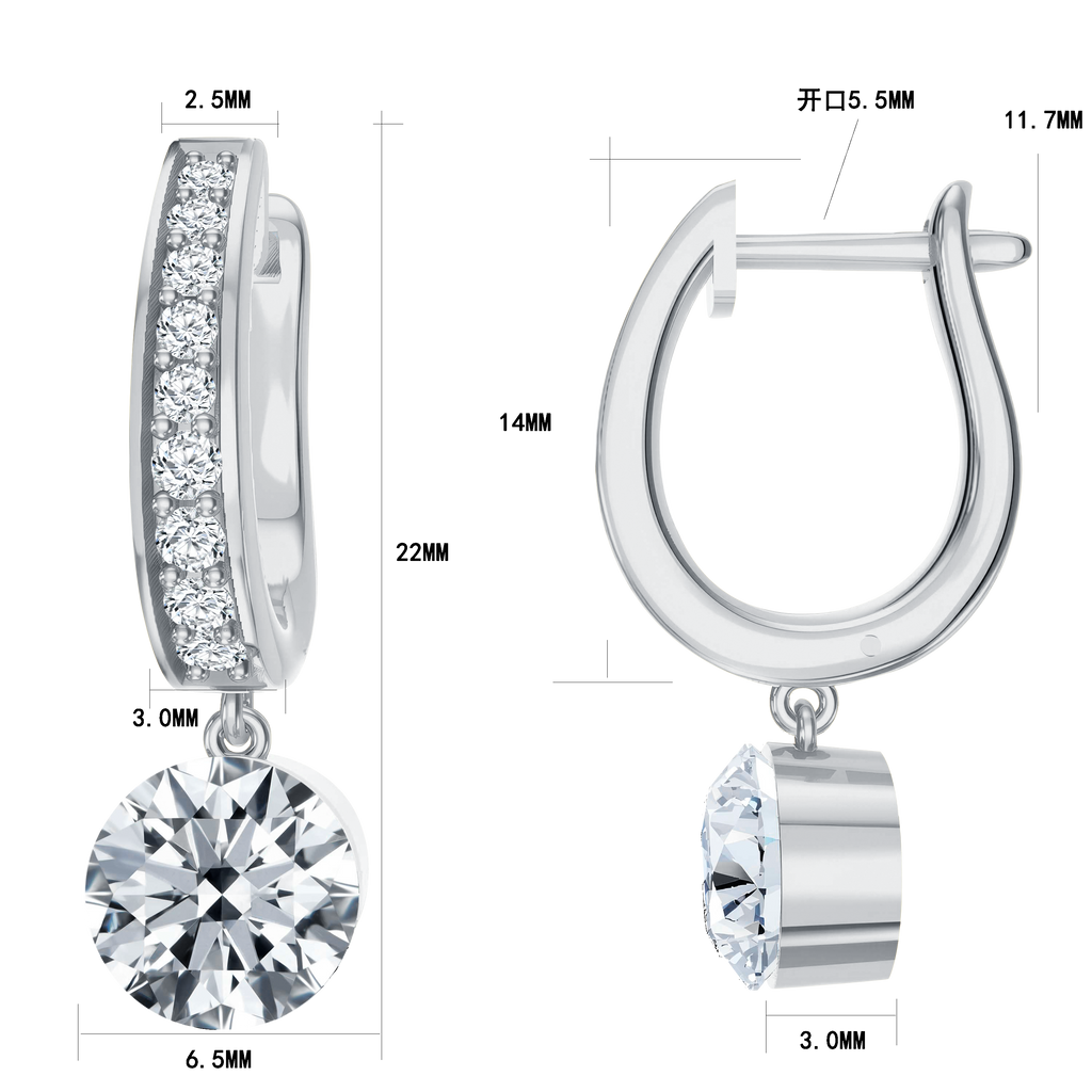 14KY Gold with Lab Diamond Earrings - Round