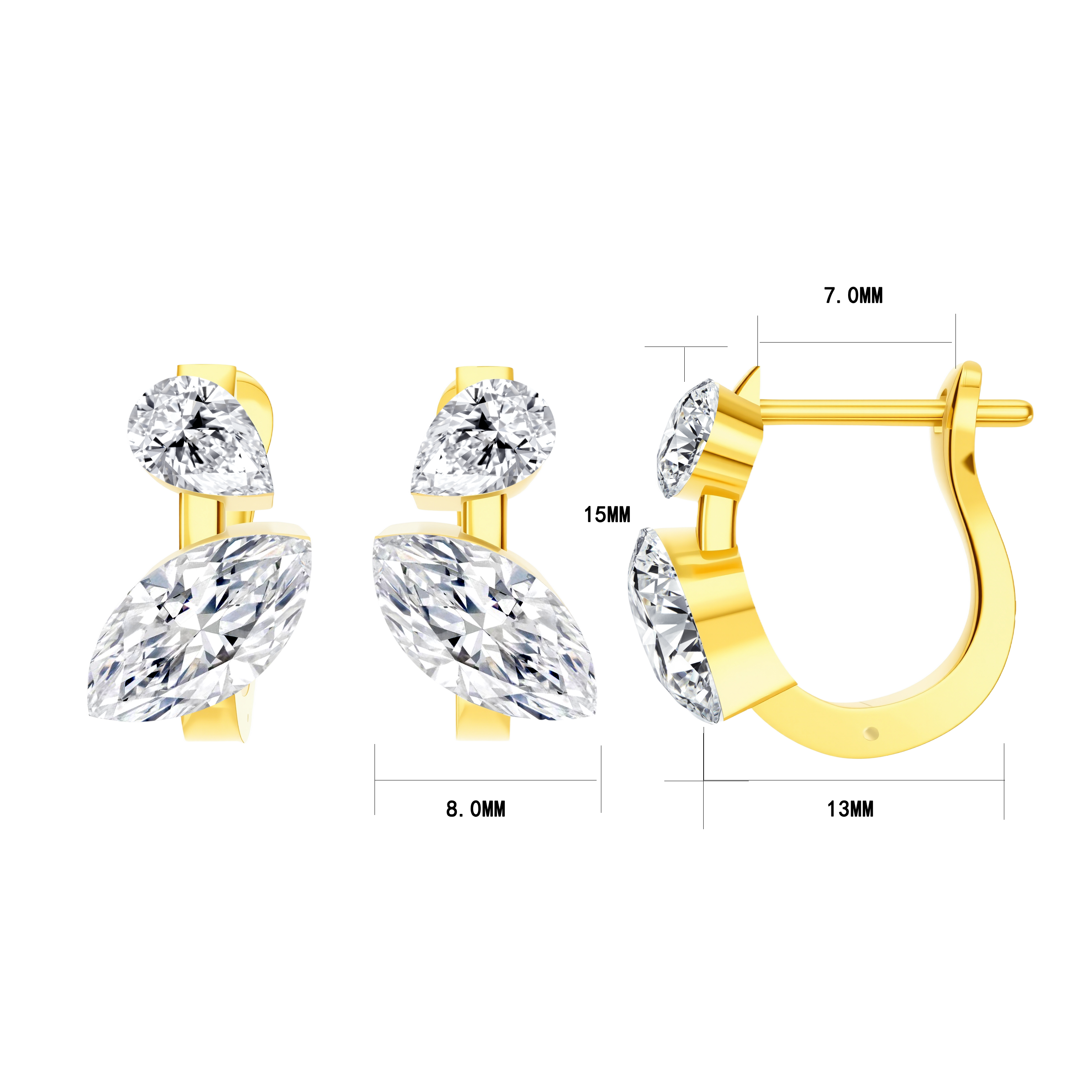 14K Gold 2.97G LGD Earrings