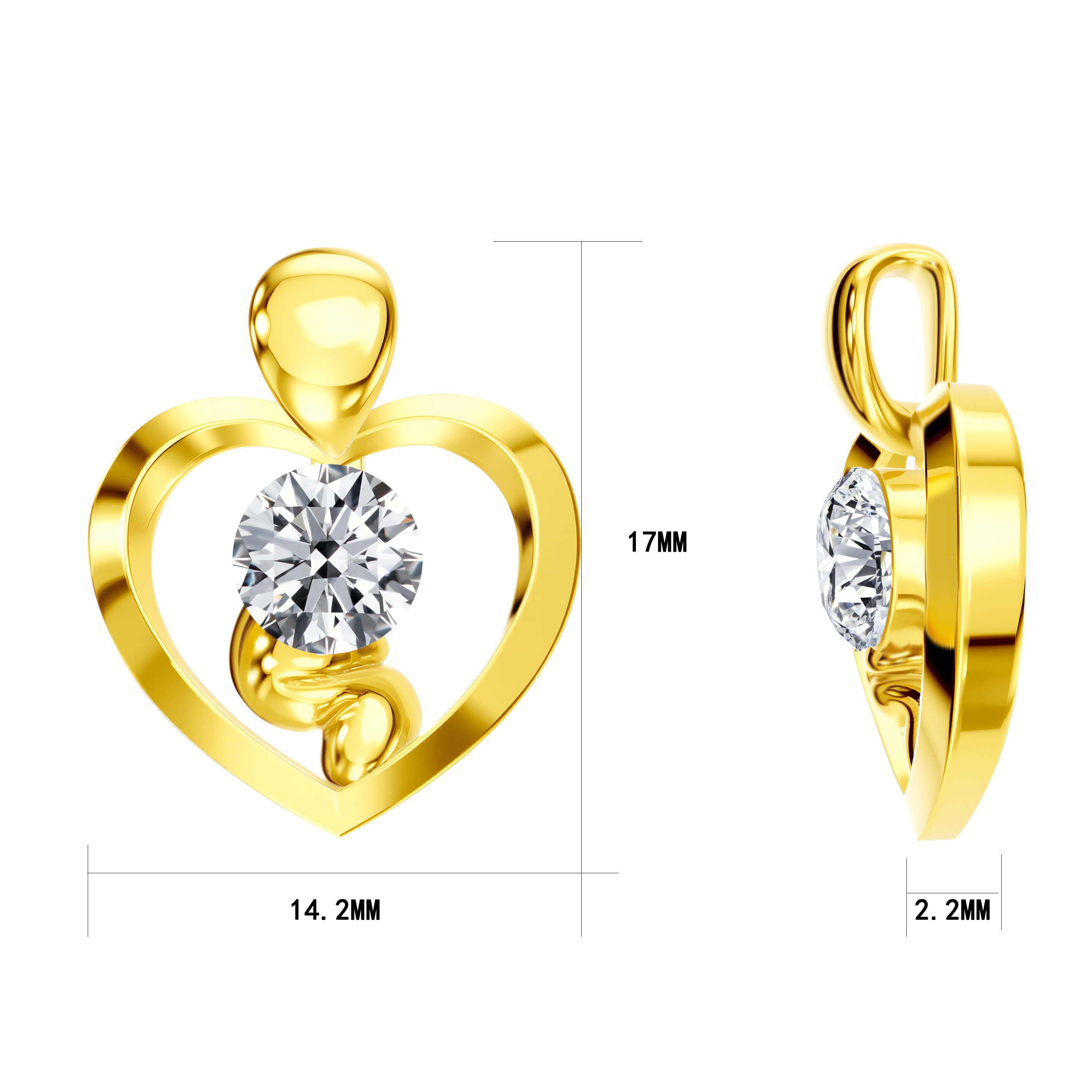 14KY Gold with Lab Diamond Necklace