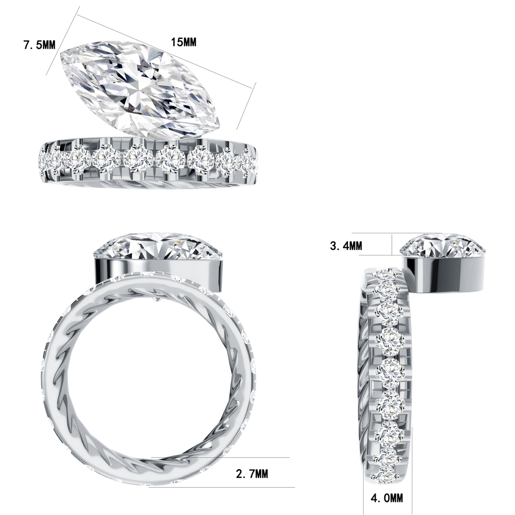 14KY Gold with Lab Diamond Ring - Marquise