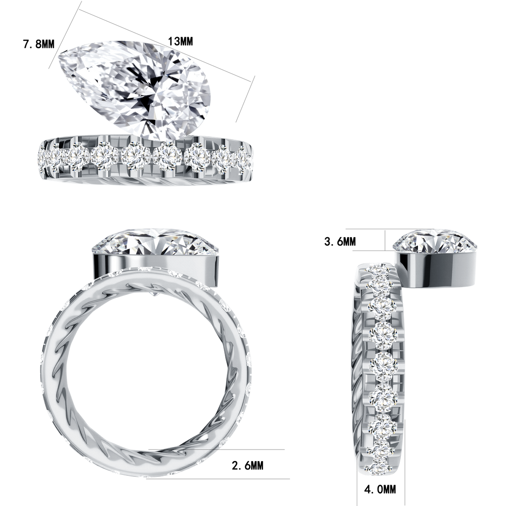 14KY Gold with Lab Diamond Ring - Pearl