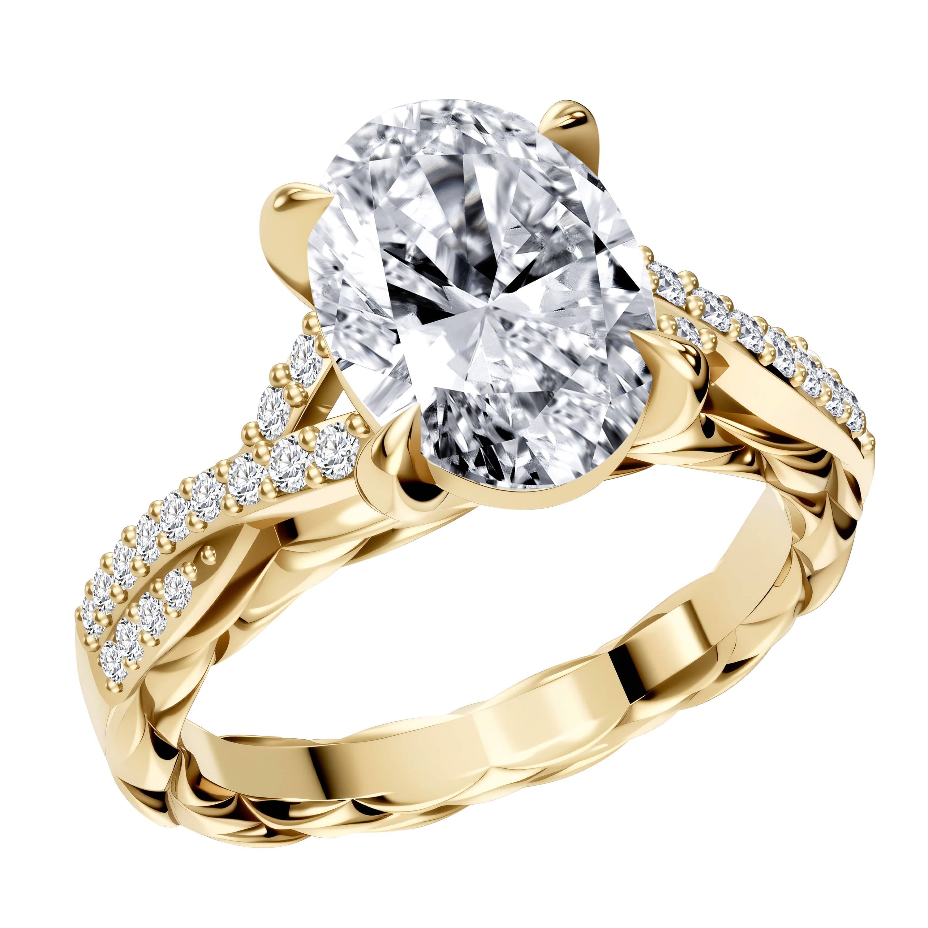 14K Gold 4.32G LGD  Mounting  Ring
