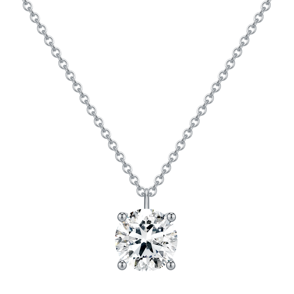 14KY Gold with Lab Diamond Mounting Necklace Round