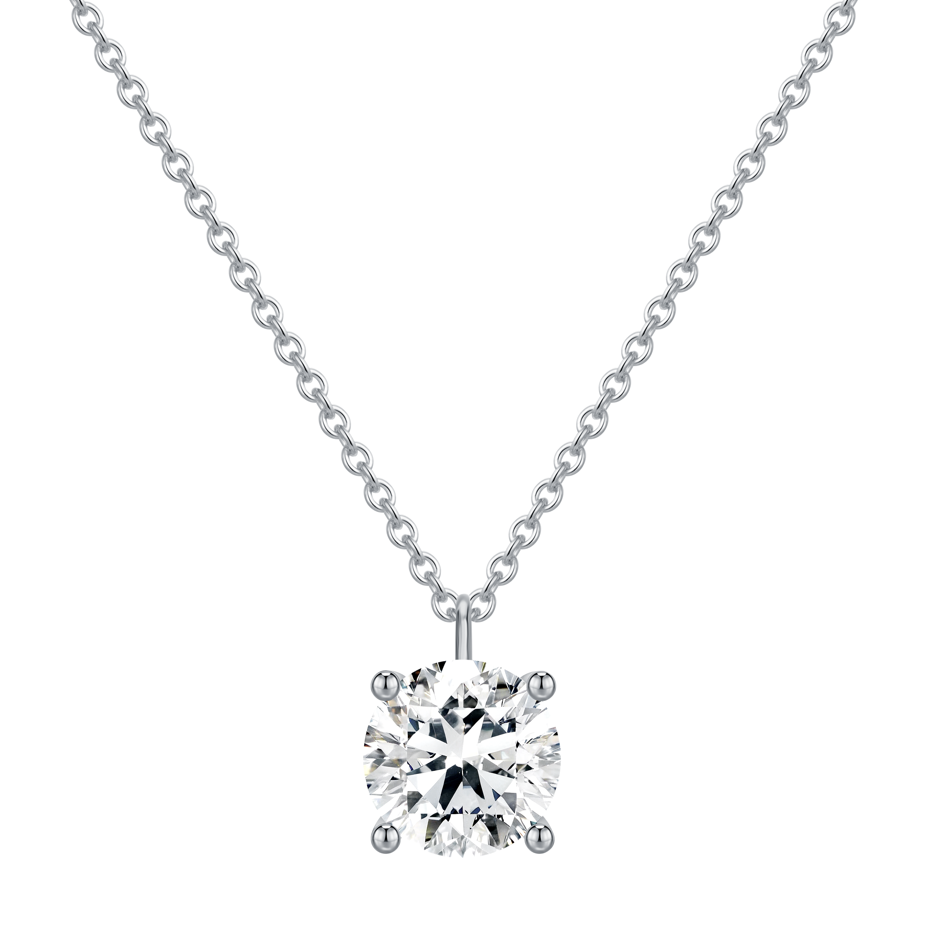 14KY Gold with Lab Diamond Mounting Necklace Round