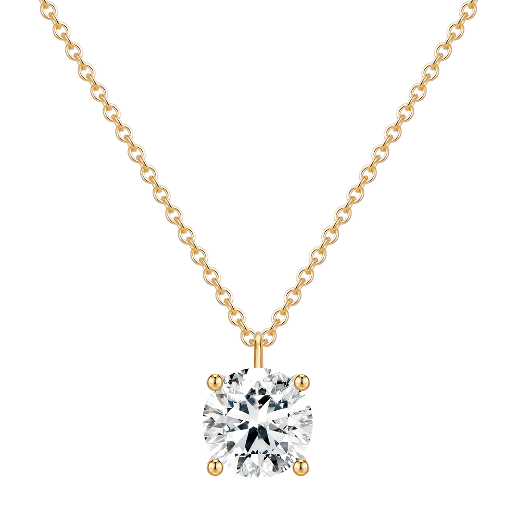 14KY Gold with Lab Diamond Mounting Necklace Round