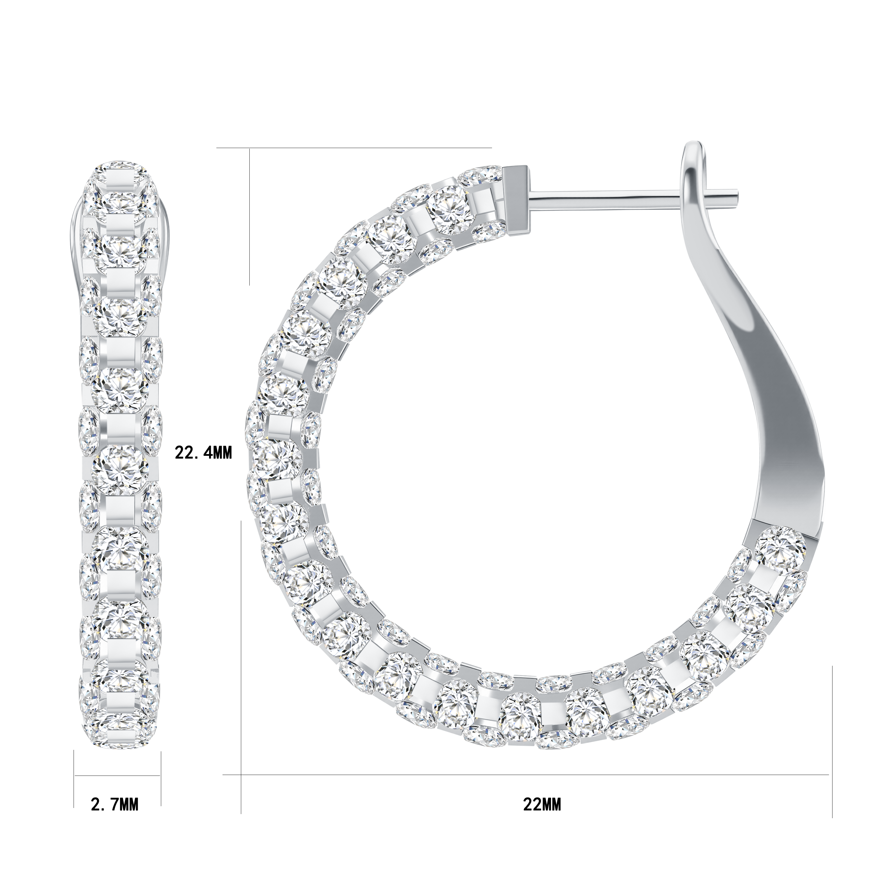 14KW Gold with Lab Diamond Earrings