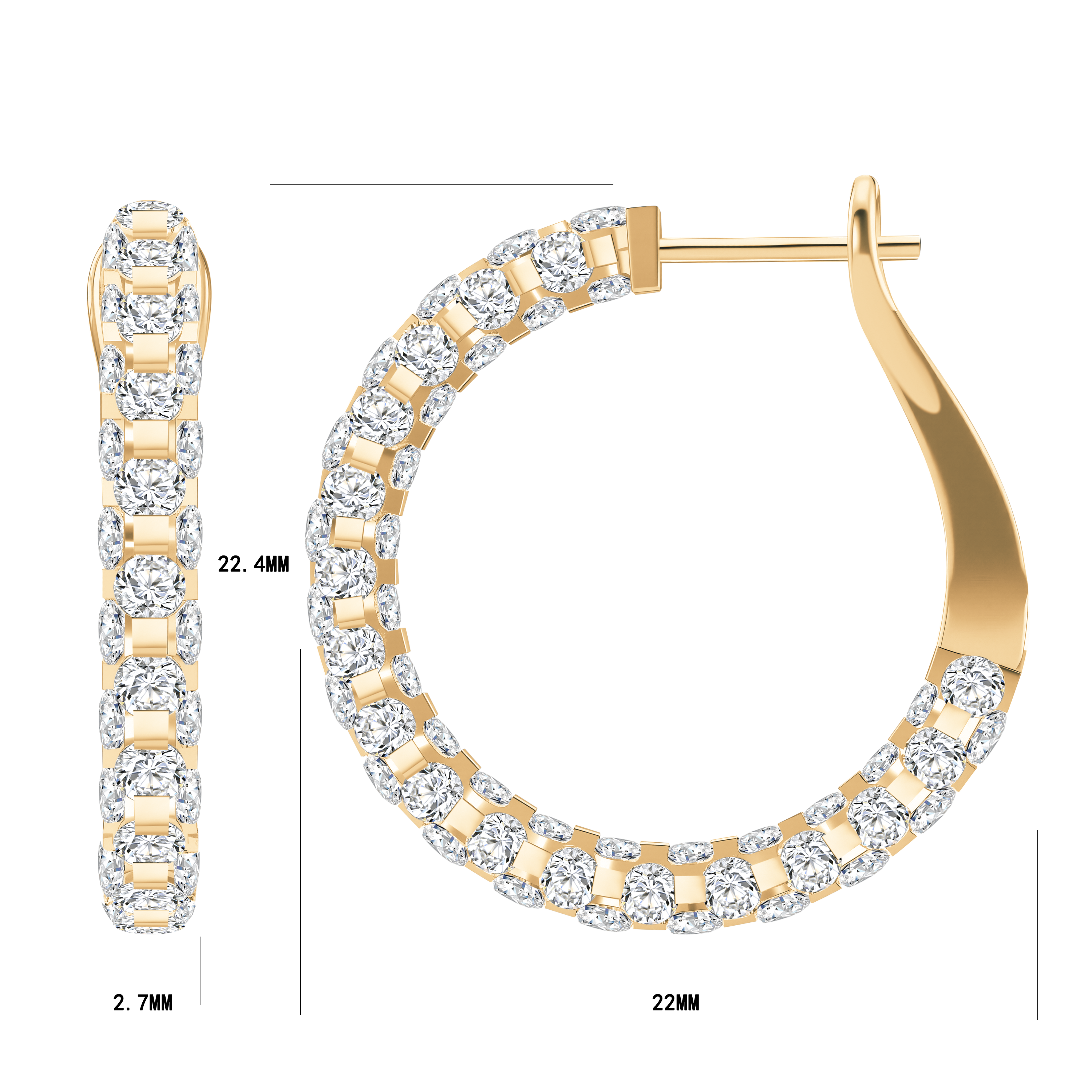 14KW Gold with Lab Diamond Earrings